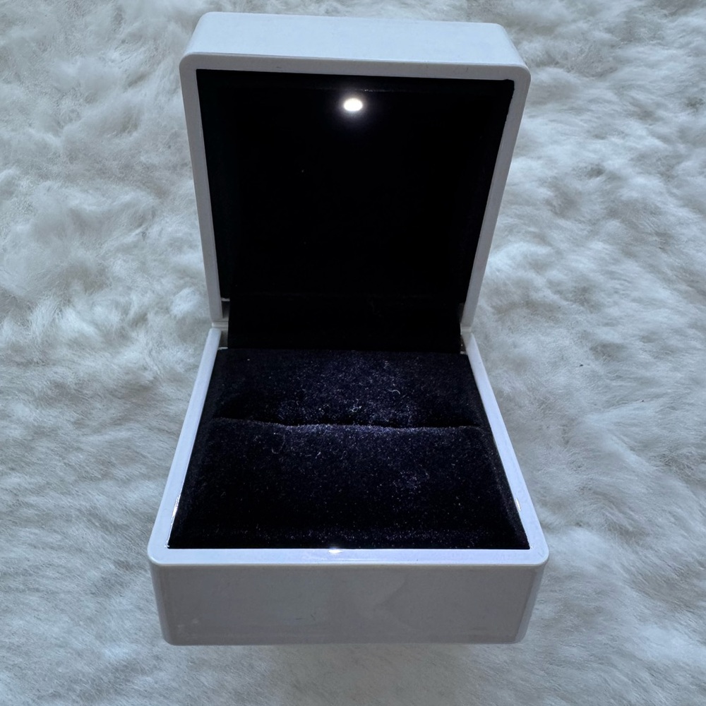 Elegant White Jewelry Box with LED Light